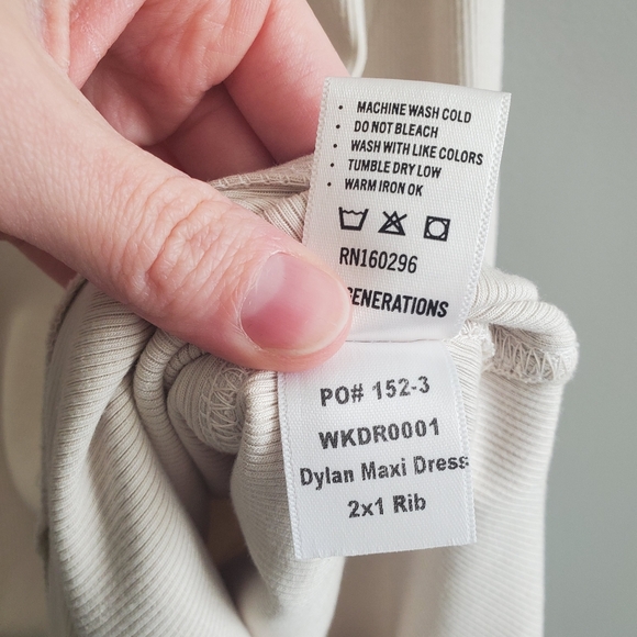 Rowan Dylan Knit Maxi Tank Dress Ribbed Slit In Bone Cream Size XS - Picture 6 of 8